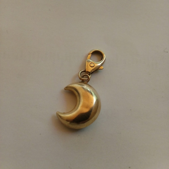 14k Gold Moon Pendant For Charm Bracelet - Picture 1 of 4